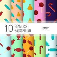 10 seamless backgrounds or patterns with candy