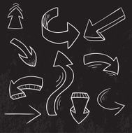 Drawn in chalk doodle arrows