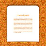 Banner white on orange seamless floral background Vector