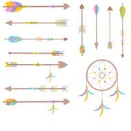 Arrows Indian elements Aztec borders and embellishments