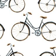 Watercolor bikes pattern