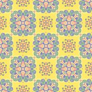 Hand drawing tile vintage color seamless parttern Italian majolica style N3