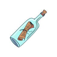 doodle bottle with a note