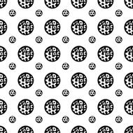 Doodle circles abstract pattern Black and white colors