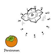 Numbers game fruits and vegetables (persimmon)