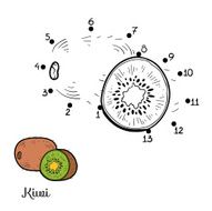 Numbers game fruits and vegetables (kiwi)