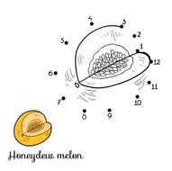 Numbers game fruits and vegetables (honeydew melon)