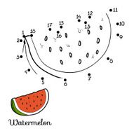 Numbers game fruits and vegetables (watermelon)