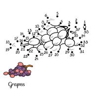 Numbers game fruits and vegetables (grapes)