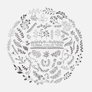 Vector Hand Drawn Floral set