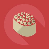 Flat modern design with shadow icons Japanese sushi N39