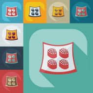 Flat modern design with shadow icons Japanese sushi N44