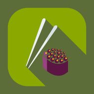 Flat modern design with shadow icons Japanese sushi N56