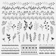 Hand Drawn vintage floral elements N2