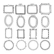 Vintage hand drawn frames in vector Doodle design elements