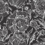 Sketch Ornamental Floral Pattern