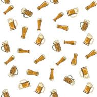 doodle beer glasses pattern N2