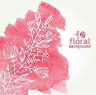 Watercolor floral background hand drawn N2