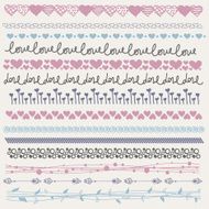 Hand Drawn Romantic Design Borders