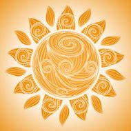 Hand Drawn Ethnic Sun N2
