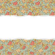 floral seamless pattern with torn paper