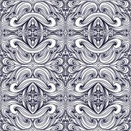 Monochrome beautiful curly abstract hand drawn seamless pattern N2