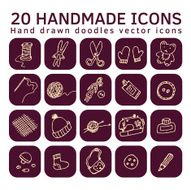 Icons handmade set