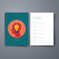 Modern idea and brain storm flat icon cards design template