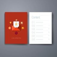 Modern message and email flat icon cards design template