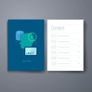 Modern database development flat icons cards design template