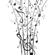 Vector Background with Music Notes N18