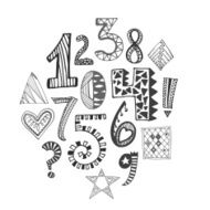 Hand drawn numbers collection N2
