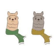 Cute hipster alpaca with scarf