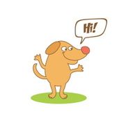 cartoon dog with thought bubble