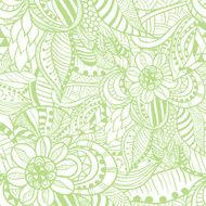 Seamless pattern in Doodle style light green color
