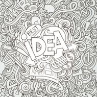 Idea hand lettering and doodles elements background N2