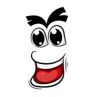 Funny cartoon face for design Vector illustration