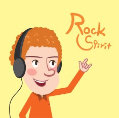 Drawing flat character design rock spirt concept vector illustration N2