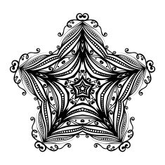 Vector Beautiful Deco Black Star N9