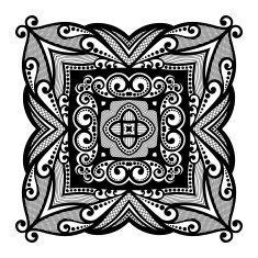 Vector Beautiful Deco Black Square N15