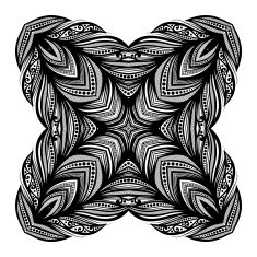 Vector Beautiful Deco Black Square N16
