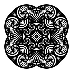 Vector Beautiful Deco Black Square N19