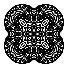 Vector Beautiful Deco Black Square N20