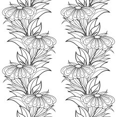 Vector Seamless Monochrome Floral Pattern N65