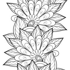 Vector Seamless Monochrome Floral Pattern N66