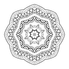 Vector Beautiful Deco Black Mandala N47