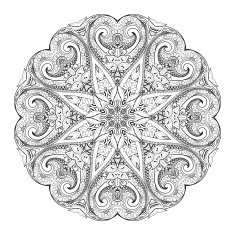 Vector Beautiful Deco Black Mandala N56
