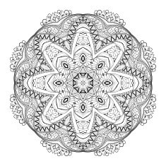 Vector Beautiful Deco Black Mandala N58