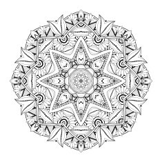 Vector Beautiful Deco Black Mandala N59