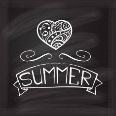 Hand drawn lettering on a chalkboard background